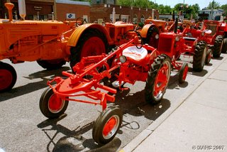 Antique tractor collectors were proud to show off their restored equipment.